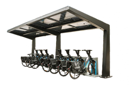 Smart Mobility Hub met deelfietsen